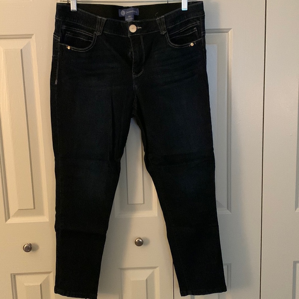 Democracy 'Ab'solution Slimming Crop Jeans, Sz 14, Dark Wash
